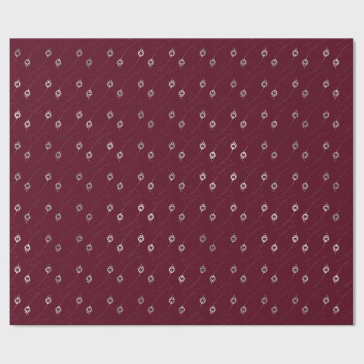 Een vader van een Peacock Burgundy Silver Cadeaupapier (Vlak)