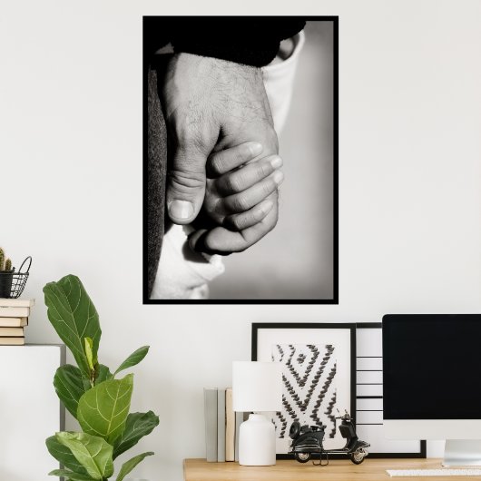 Een vader vertrouwt beschermende liefde poster (Thuiskantoor)