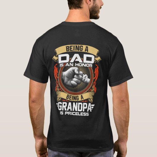Een vader zijn is een eer dat een opa onbetaalbaar t-shirt (Achterkant)