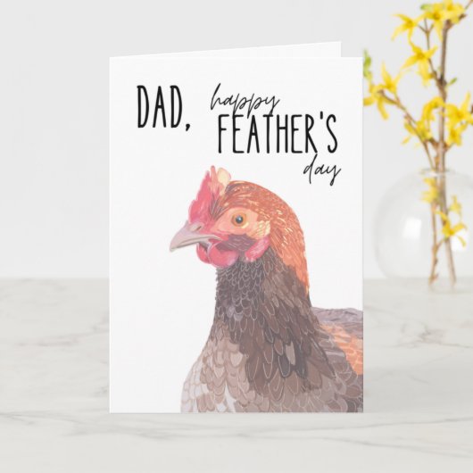 Een Vaderdagkaart van een kip Kaart (Gele Bloem)