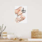 Een vaders tedere moment poster (Keuken)