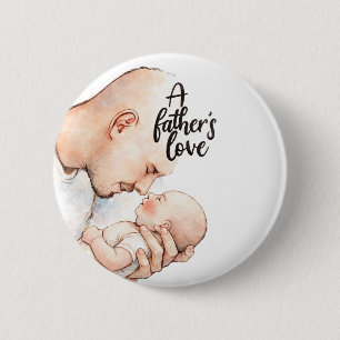 Een vaders tedere moment ronde button 5,7 cm