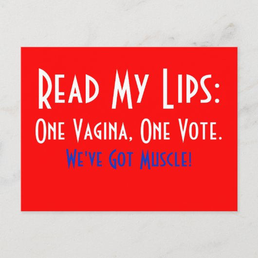 Eén Vagina, één Briefkaart (Voorkant)