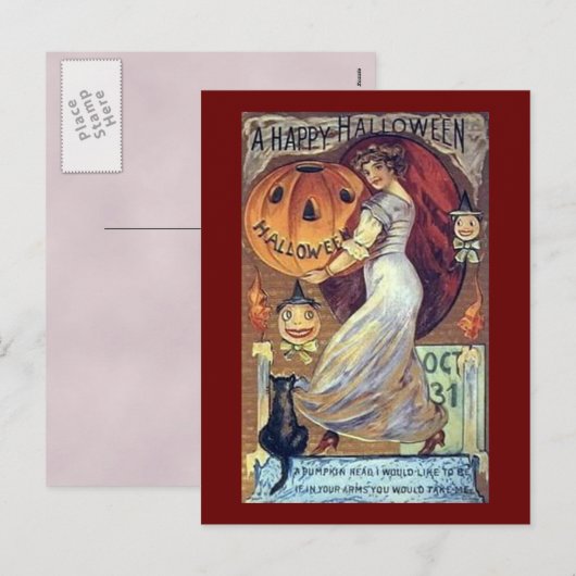 Een  vakantie *Happy Halloween* Feestdagenkaart (Voorkant / Achterkant)