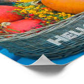 Een vakantiemandje met pompoenen poster (Hoek)