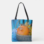 Een vakantiemandje met pompoenen tote bag (Achterkant)