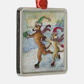 Een vakantietraditie - schaatsen metalen ornament (Rechts)