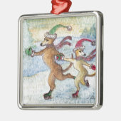 Een vakantietraditie - schaatsen metalen ornament (Links)