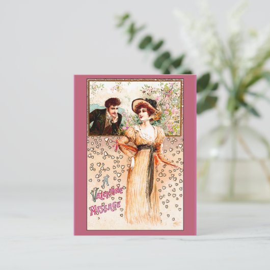 Een Valentijn Bericht Victoriaans Valentijn Feestdagenkaart (Staand voorkant)