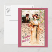Een Valentijn Bericht Victoriaans Valentijn Feestdagenkaart (Voorkant / Achterkant)
