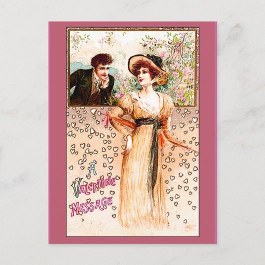 Een Valentijn Bericht Victoriaans Valentijn Feestdagenkaart (Voorkant)