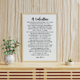 Een Valentijn gedicht door Edgar Allan Poe Poster