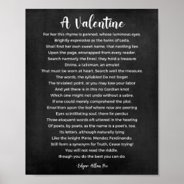 Een Valentijn gedicht zwart-wit Poster