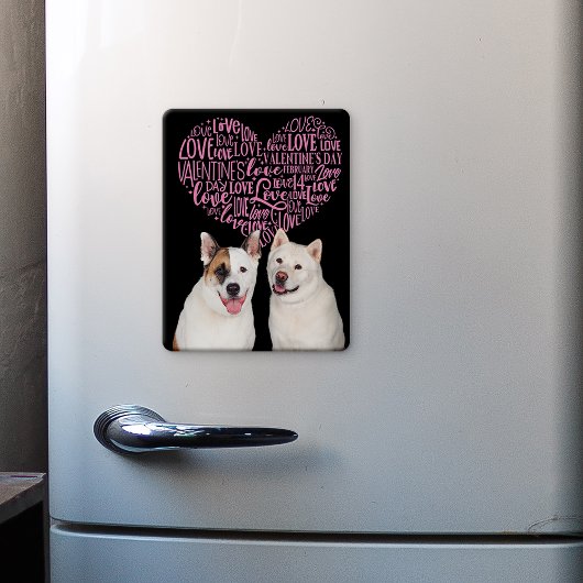 Een Valentijn kaart van uw Akita & Basenji Fridge Magneet