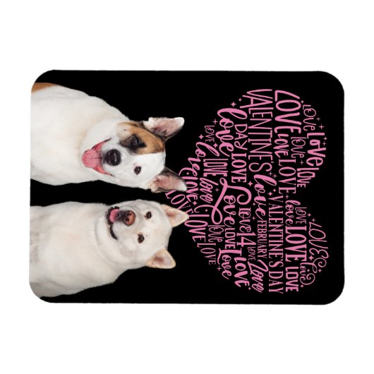 Een Valentijn kaart van uw Akita & Basenji Fridge Magneet (Horizontaal)