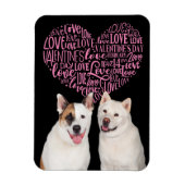 Een Valentijn kaart van uw Akita & Basenji Fridge Magneet (Verticaal)