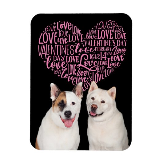 Een Valentijn kaart van uw Akita & Basenji Fridge Magneet (Verticaal)