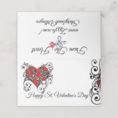 Een Valentijn-plaatskaart Plaatskaartje (Buitenkant ongevouwen)