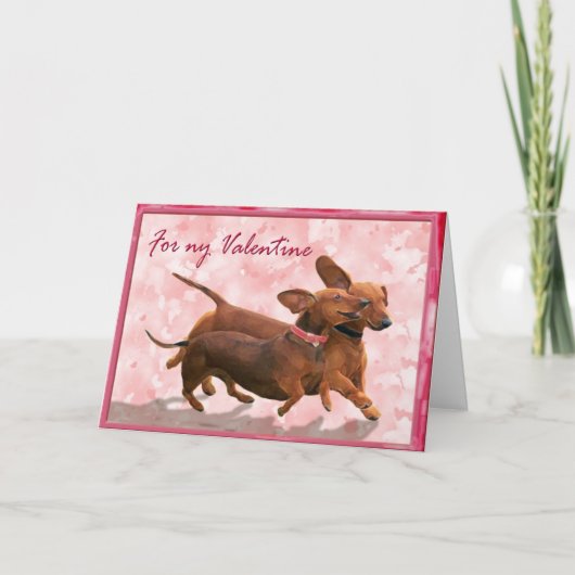 Een Valentijn van de dachshund - Laten we gaan spe Feestdagen Kaart (Voorkant)