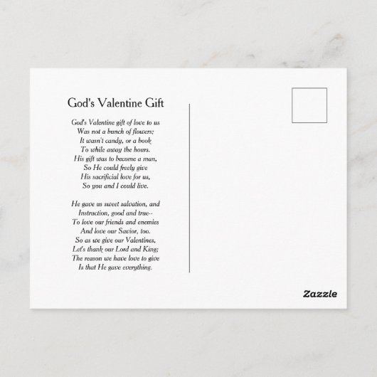Een Valentijn van God Briefkaart (Achterkant)
