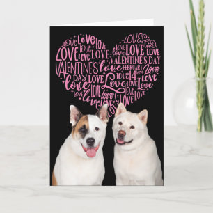 Een Valentijnkaart van je Akita & Basenji Feestdagen Kaart
