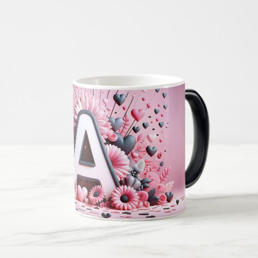 Een Valentijnsalfabet 3D Magische Mok (Voorkant rechts)