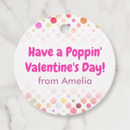 Een Valentijnsdag-Kinder schoolronde in Poppin Bedankjes Labels (Voorkant)