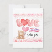 Een Valentijnskaart met een teddybeer Kaart (Voorkant)