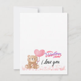 Een Valentijnskaart met een teddybeer Kaart