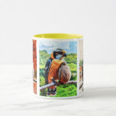 Een valk waakt over zijn kleine hoefje. mok (Midden)