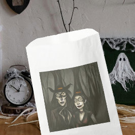 Een vampier en een heks met Halloween Bedankzakje