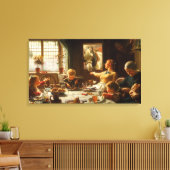 Een van de familie (Ezel wordt gevoerd) Canvas Afdruk (Insitu (Woonkamer))