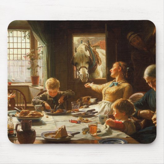 Een van de familie (Ezel wordt gevoerd) Muismat (Voorkant)