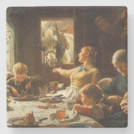 Een van de familie (Ezel wordt gevoerd) Stenen Onderzetter