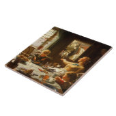 Een van de familie (Ezel wordt gevoerd) Tegeltje (Zijkant)