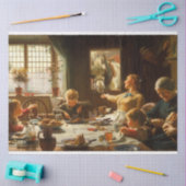 Een van de familie (Ezel wordt gevoerd) Tissuepapier (Craft)