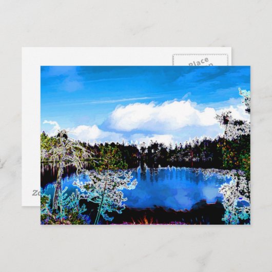 Een van de Finlands meren Briefkaart (Voorkant / Achterkant)