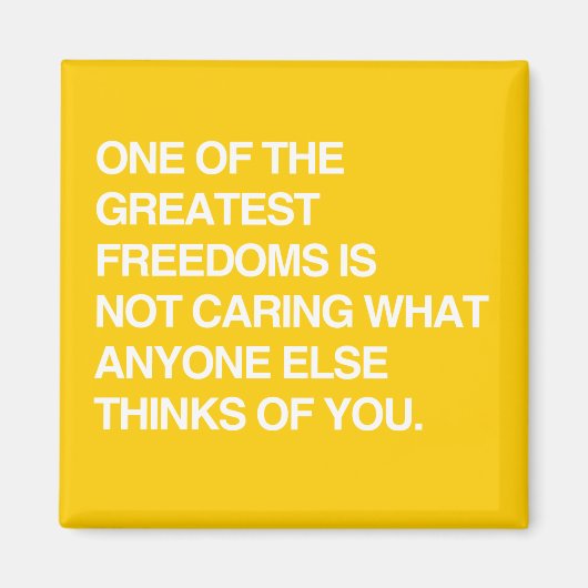 EEN VAN DE GROOTSTE VRIJHEDEN IS NIET ZORGEN MAGNEET (Voorkant)