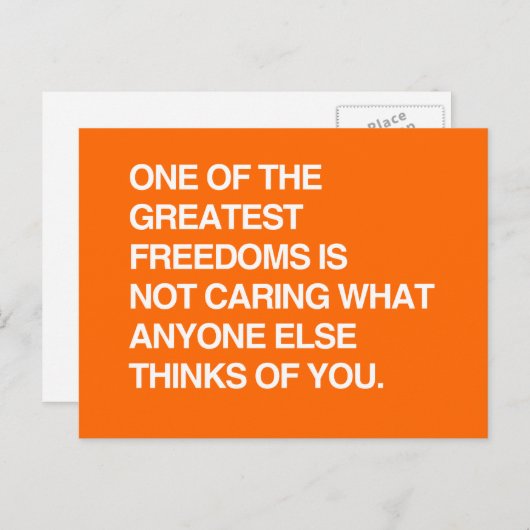 ÉÉN VAN DE GROOTSTE VRIJHEDEN ZORGT NIET VOOR BRIEFKAART (Voorkant / Achterkant)