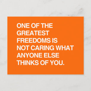 ÉÉN VAN DE GROOTSTE VRIJHEDEN ZORGT NIET VOOR BRIEFKAART