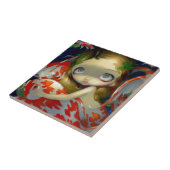 "Een van de Koi-tegel" Tegeltje (Zijkant)