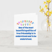 Een van de mooiste kwaliteiten - vriendschap Q Kaart (Gele Bloem)