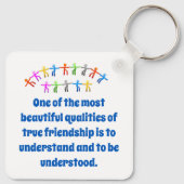 Een van de mooiste kwaliteiten - vriendschap Q Sleutelhanger (Achterkant)