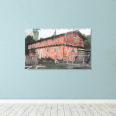 Een van de oudste huizen in Valley Canvas Afdruk (Insitu (Houten vloer))