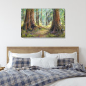 "Een van de sequoia's" Canvas Afdruk (Insitu (Slaapkamer))