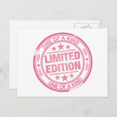 Een van de soorten - roze rubberstempels - briefkaart (Voorkant / Achterkant)