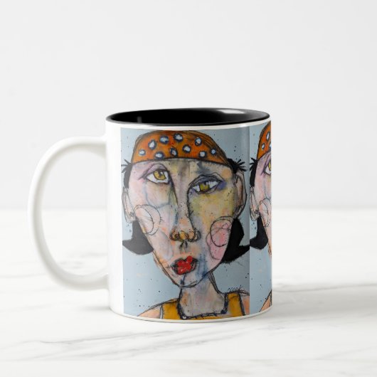 Een van de vele Petten Tweekleurige Koffiemok (Links)