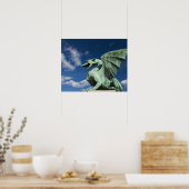 Een van de vier bronzen draken op de draak poster (Keuken)