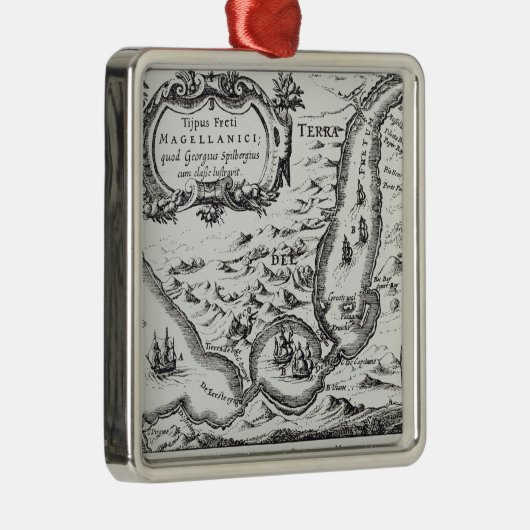 Een van de vroegste kaarten van de Magellan Metalen Ornament (Rechts)