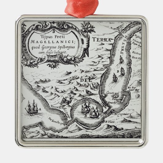 Een van de vroegste kaarten van de Magellan Metalen Ornament (Voorkant)